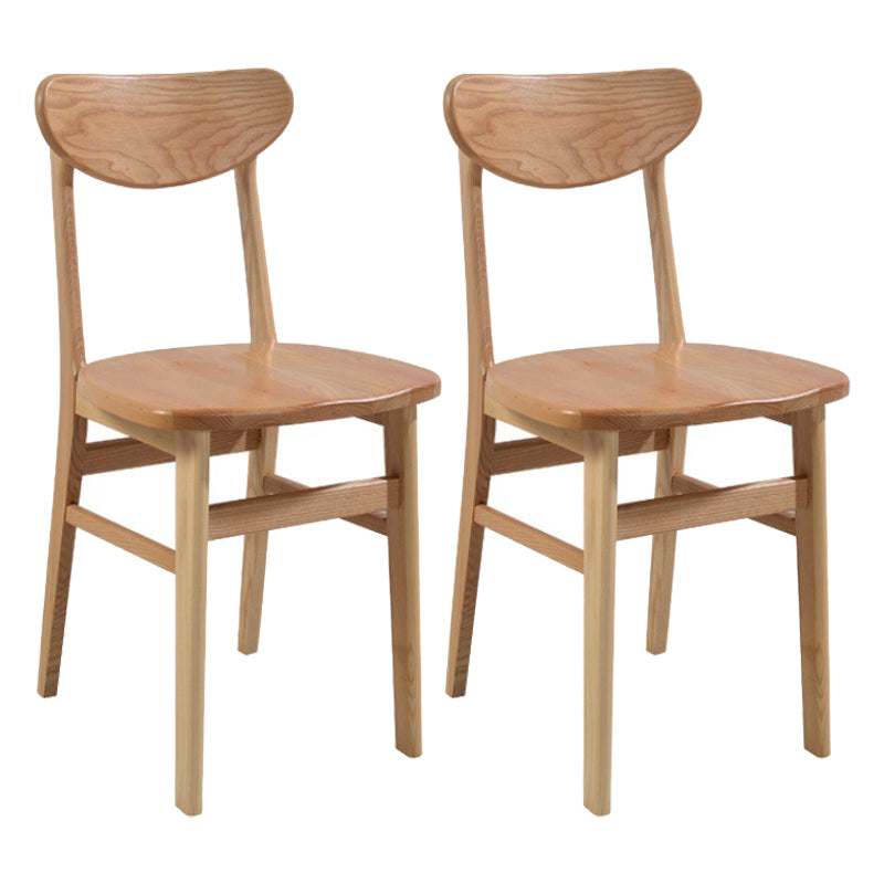 Modern Dining Side Chair Matte Finish Solid Wood Open Back Armless Chair Natural Set of 2 Clearhalo ' kitchen&dining_furn' 'Dining Chairs' 'Dining Tables & Seating' 'dining_chair' 'Furniture' 'furniture_dining_chair' 'Kitchen & Dining Furniture' 'kitchen' 4491772
