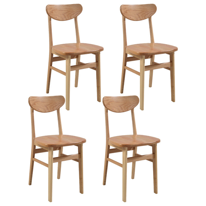 Modern Dining Side Chair Matte Finish Solid Wood Open Back Armless Chair Natural Set of 4 Clearhalo ' kitchen&dining_furn' 'Dining Chairs' 'Dining Tables & Seating' 'dining_chair' 'Furniture' 'furniture_dining_chair' 'Kitchen & Dining Furniture' 'kitchen' 4491773