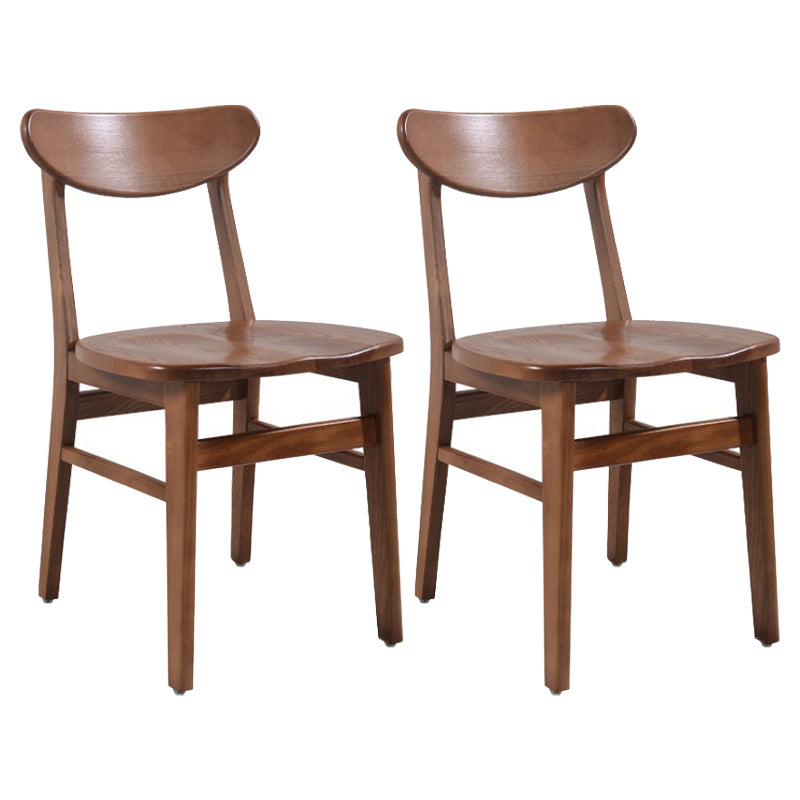 Modern Dining Side Chair Matte Finish Solid Wood Open Back Armless Chair Walnut Set of 2 Clearhalo ' kitchen&dining_furn' 'Dining Chairs' 'Dining Tables & Seating' 'dining_chair' 'Furniture' 'furniture_dining_chair' 'Kitchen & Dining Furniture' 'kitchen' 4491774