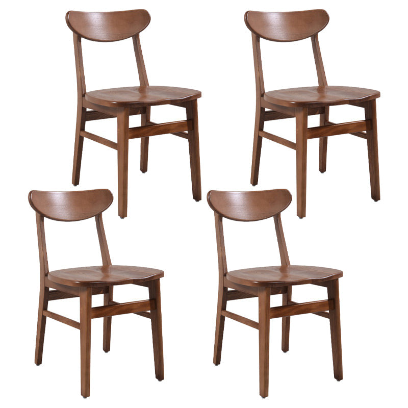 Modern Dining Side Chair Matte Finish Solid Wood Open Back Armless Chair Walnut Set of 4 Clearhalo ' kitchen&dining_furn' 'Dining Chairs' 'Dining Tables & Seating' 'dining_chair' 'Furniture' 'furniture_dining_chair' 'Kitchen & Dining Furniture' 'kitchen' 4491775