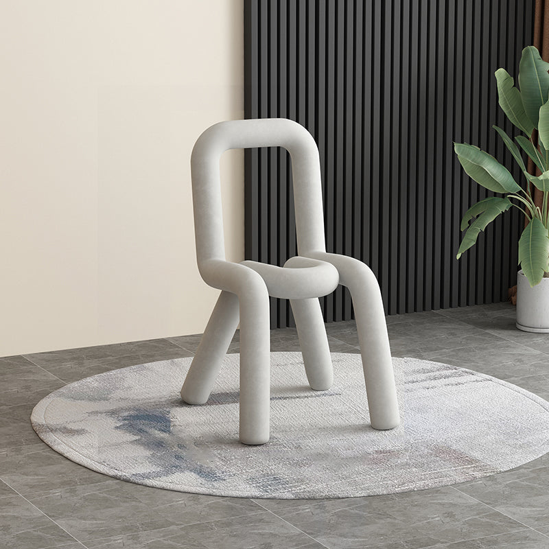 Restaurant Velvet Curved Side Chair Matte Finish Open Back Dining Chair White 1 Piece Clearhalo ' kitchen&dining_furn' 'Dining Chairs' 'Dining Tables & Seating' 'dining_chair' 'furn' 'furn_dining_chair' 'Furniture' 'furniture_dining_chair' 'Kitchen & Dining Furniture' 'kitchen' 4491778