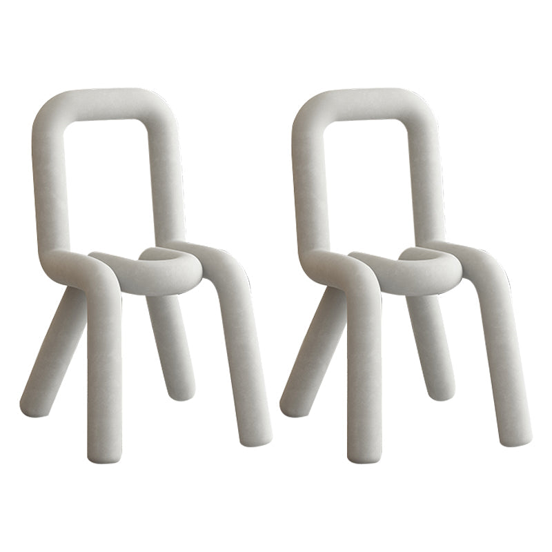 Restaurant Velvet Curved Side Chair Matte Finish Open Back Dining Chair White 2 Piece Set Clearhalo ' kitchen&dining_furn' 'Dining Chairs' 'Dining Tables & Seating' 'dining_chair' 'furn' 'furn_dining_chair' 'Furniture' 'furniture_dining_chair' 'Kitchen & Dining Furniture' 'kitchen' 4491779