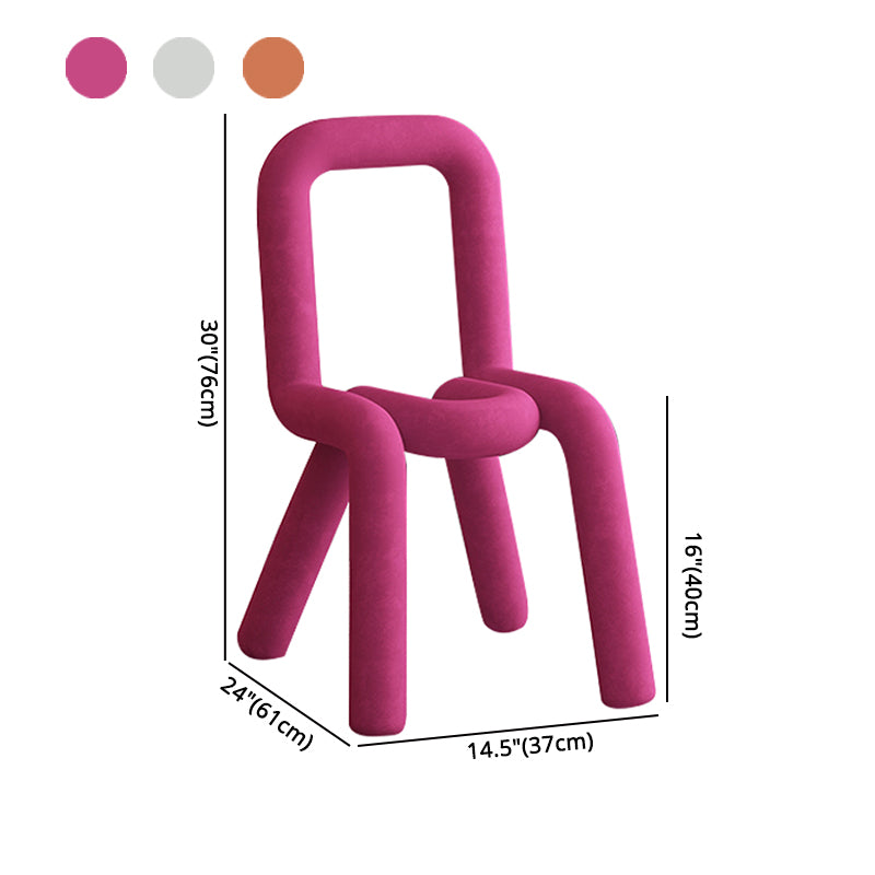 Restaurant Velvet Curved Side Chair Matte Finish Open Back Dining Chair Clearhalo ' kitchen&dining_furn' 'Dining Chairs' 'Dining Tables & Seating' 'dining_chair' 'furn' 'furn_dining_chair' 'Furniture' 'furniture_dining_chair' 'Kitchen & Dining Furniture' 'kitchen' 4491793