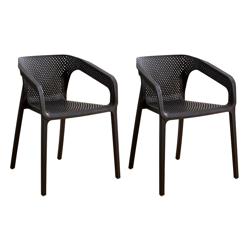 Plastic Scandinavian Kitchen Dining Room Armchair Solid Back Chair Black 2 Piece Set Clearhalo ' kitchen&dining_furn' 'Dining Chairs' 'Dining Tables & Seating' 'dining_chair' 'furn' 'furn_dining_chair' 'Furniture' 'furniture_dining_chair' 'Kitchen & Dining Furniture' 'kitchen' 4491826