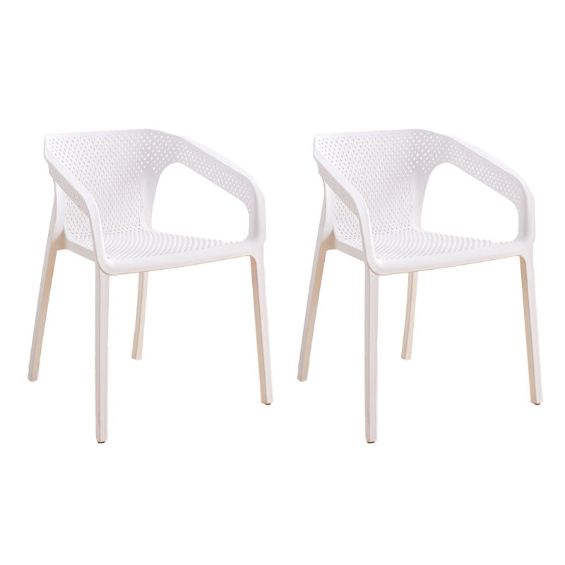 Plastic Scandinavian Kitchen Dining Room Armchair Solid Back Chair White 2 Piece Set Clearhalo ' kitchen&dining_furn' 'Dining Chairs' 'Dining Tables & Seating' 'dining_chair' 'furn' 'furn_dining_chair' 'Furniture' 'furniture_dining_chair' 'Kitchen & Dining Furniture' 'kitchen' 4491832