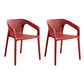 Plastic Scandinavian Kitchen Dining Room Armchair Solid Back Chair Burgundy 2 Piece Set Clearhalo ' kitchen&dining_furn' 'Dining Chairs' 'Dining Tables & Seating' 'dining_chair' 'furn' 'furn_dining_chair' 'Furniture' 'furniture_dining_chair' 'Kitchen & Dining Furniture' 'kitchen' 4491845