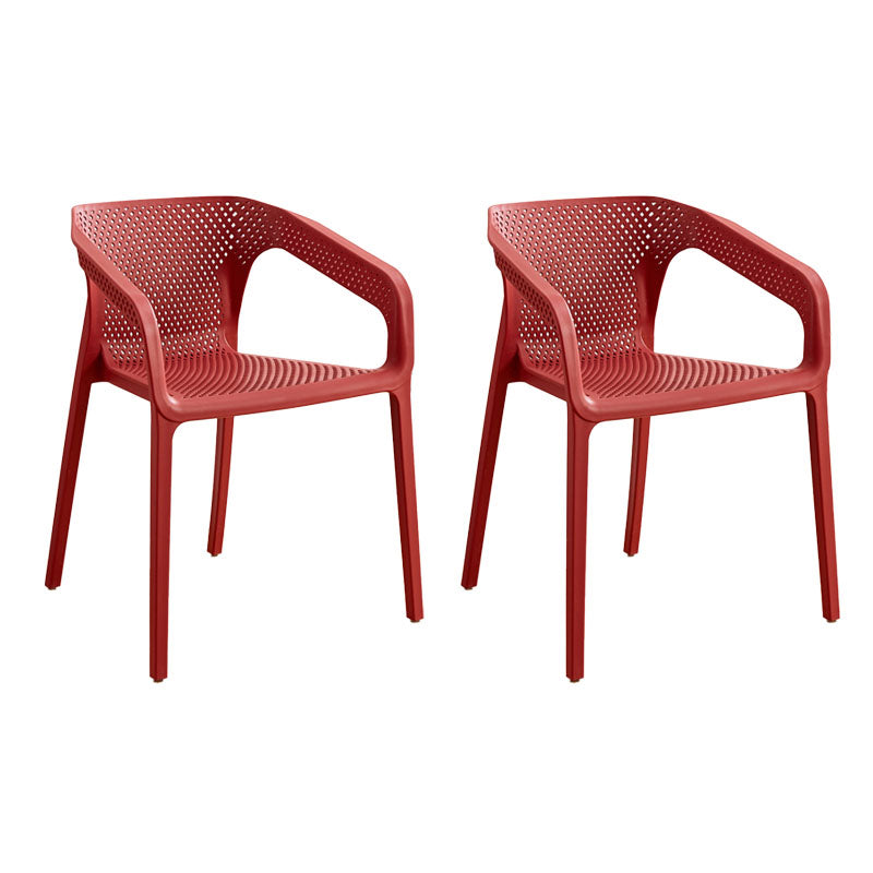 Plastic Scandinavian Kitchen Dining Room Armchair Solid Back Chair Burgundy 2 Piece Set Clearhalo ' kitchen&dining_furn' 'Dining Chairs' 'Dining Tables & Seating' 'dining_chair' 'furn' 'furn_dining_chair' 'Furniture' 'furniture_dining_chair' 'Kitchen & Dining Furniture' 'kitchen' 4491845