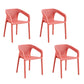 Plastic Scandinavian Kitchen Dining Room Armchair Solid Back Chair Rose Red 4 Piece Set Clearhalo ' kitchen&dining_furn' 'Dining Chairs' 'Dining Tables & Seating' 'dining_chair' 'furn' 'furn_dining_chair' 'Furniture' 'furniture_dining_chair' 'Kitchen & Dining Furniture' 'kitchen' 4491851