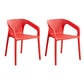Plastic Scandinavian Kitchen Dining Room Armchair Solid Back Chair Red 2 Piece Set Clearhalo ' kitchen&dining_furn' 'Dining Chairs' 'Dining Tables & Seating' 'dining_chair' 'furn' 'furn_dining_chair' 'Furniture' 'furniture_dining_chair' 'Kitchen & Dining Furniture' 'kitchen' 4491853