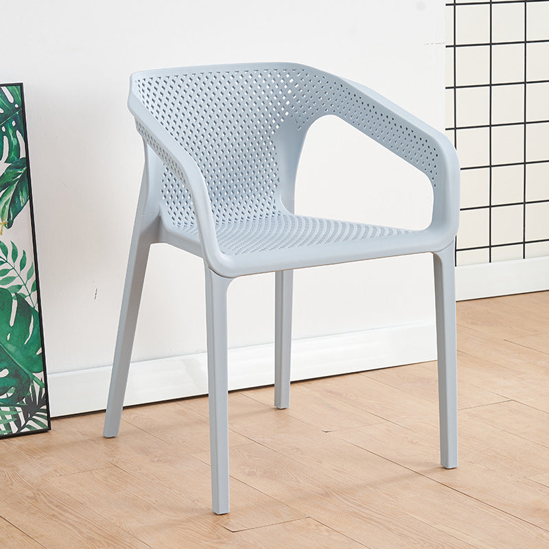 Plastic Scandinavian Kitchen Dining Room Armchair Solid Back Chair Gray Blue 1 Piece Clearhalo ' kitchen&dining_furn' 'Dining Chairs' 'Dining Tables & Seating' 'dining_chair' 'furn' 'furn_dining_chair' 'Furniture' 'furniture_dining_chair' 'Kitchen & Dining Furniture' 'kitchen' 4491867