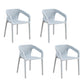 Plastic Scandinavian Kitchen Dining Room Armchair Solid Back Chair Gray Blue 4 Piece Set Clearhalo ' kitchen&dining_furn' 'Dining Chairs' 'Dining Tables & Seating' 'dining_chair' 'furn' 'furn_dining_chair' 'Furniture' 'furniture_dining_chair' 'Kitchen & Dining Furniture' 'kitchen' 4491869
