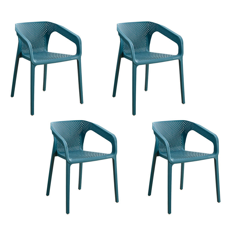 Plastic Scandinavian Kitchen Dining Room Armchair Solid Back Chair Dark Blue 4 Piece Set Clearhalo ' kitchen&dining_furn' 'Dining Chairs' 'Dining Tables & Seating' 'dining_chair' 'furn' 'furn_dining_chair' 'Furniture' 'furniture_dining_chair' 'Kitchen & Dining Furniture' 'kitchen' 4491875