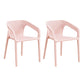 Plastic Scandinavian Kitchen Dining Room Armchair Solid Back Chair Pink 2 Piece Set Clearhalo ' kitchen&dining_furn' 'Dining Chairs' 'Dining Tables & Seating' 'dining_chair' 'furn' 'furn_dining_chair' 'Furniture' 'furniture_dining_chair' 'Kitchen & Dining Furniture' 'kitchen' 4491877