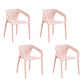 Plastic Scandinavian Kitchen Dining Room Armchair Solid Back Chair Pink 4 Piece Set Clearhalo ' kitchen&dining_furn' 'Dining Chairs' 'Dining Tables & Seating' 'dining_chair' 'furn' 'furn_dining_chair' 'Furniture' 'furniture_dining_chair' 'Kitchen & Dining Furniture' 'kitchen' 4491878