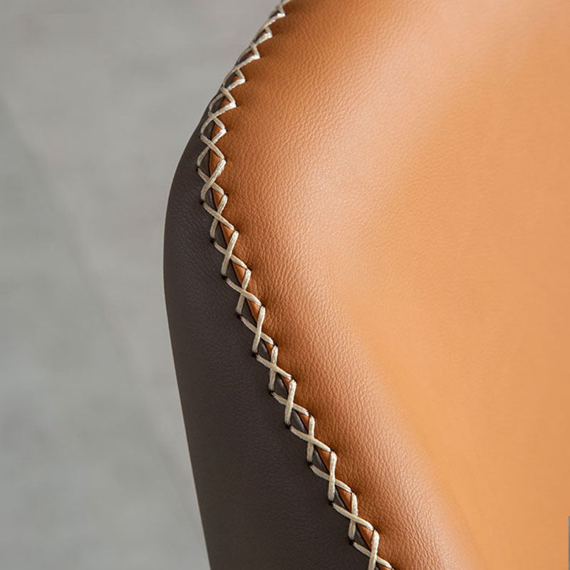 Modern Side Chair Matte Finish Leather Curved Wingback Armless Chair for Dining Room Clearhalo ' kitchen&dining_furn' 'Dining Chairs' 'Dining Tables & Seating' 'dining_chair' 'furn' 'furn_dining_chair' 'Furniture' 'furniture_dining_chair' 'Kitchen & Dining Furniture' 'kitchen' 4491893