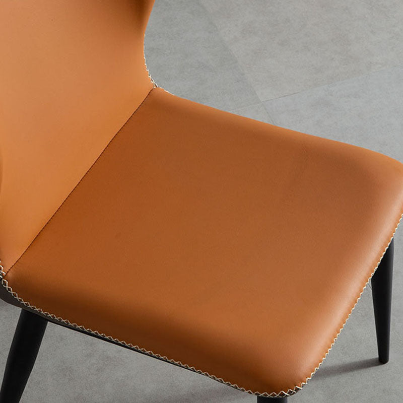 Modern Side Chair Matte Finish Leather Curved Wingback Armless Chair for Dining Room Clearhalo ' kitchen&dining_furn' 'Dining Chairs' 'Dining Tables & Seating' 'dining_chair' 'furn' 'furn_dining_chair' 'Furniture' 'furniture_dining_chair' 'Kitchen & Dining Furniture' 'kitchen' 4491895