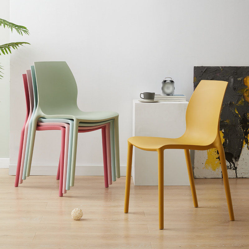 Scandinavian Plastic Kitchen Dining Room Side Chair Solid Back Chair Clearhalo ' kitchen&dining_furn' 'Dining Chairs' 'Dining Tables & Seating' 'dining_chair' 'Furniture' 'furniture_dining_chair' 'Kitchen & Dining Furniture' 'kitchen' 4491900