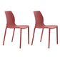 Scandinavian Plastic Kitchen Dining Room Side Chair Solid Back Chair Red Set of 2 Clearhalo ' kitchen&dining_furn' 'Dining Chairs' 'Dining Tables & Seating' 'dining_chair' 'Furniture' 'furniture_dining_chair' 'Kitchen & Dining Furniture' 'kitchen' 4491901