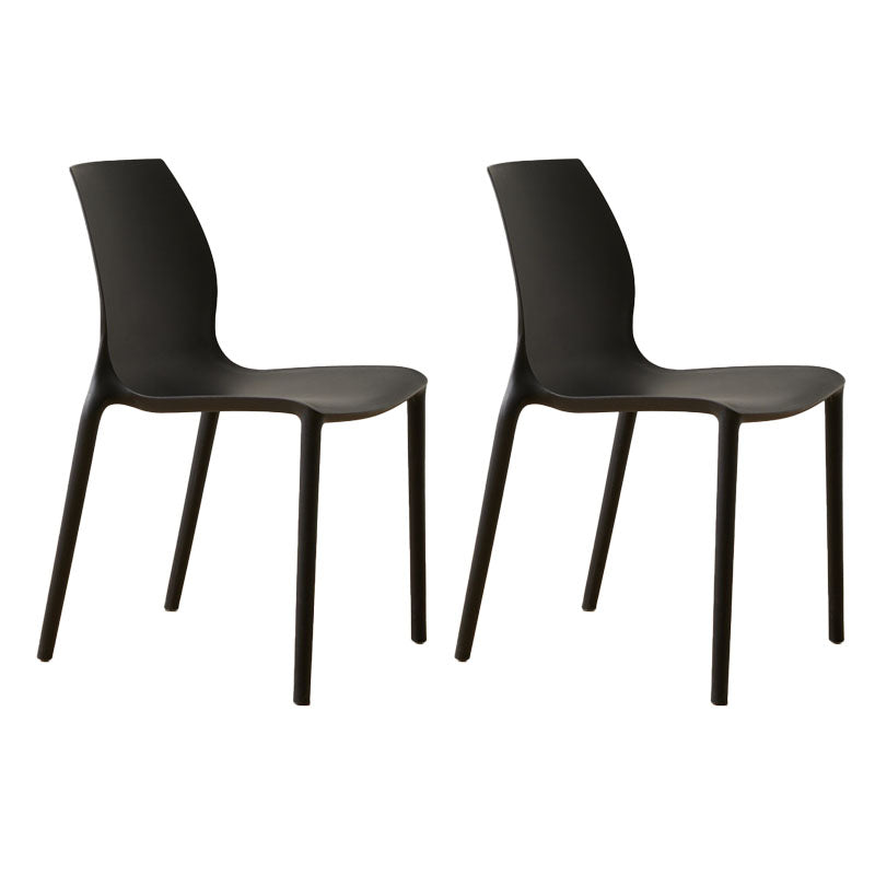Scandinavian Plastic Kitchen Dining Room Side Chair Solid Back Chair Black Set of 2 Clearhalo ' kitchen&dining_furn' 'Dining Chairs' 'Dining Tables & Seating' 'dining_chair' 'Furniture' 'furniture_dining_chair' 'Kitchen & Dining Furniture' 'kitchen' 4491912