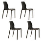 Scandinavian Plastic Kitchen Dining Room Side Chair Solid Back Chair Black Set of 4 Clearhalo ' kitchen&dining_furn' 'Dining Chairs' 'Dining Tables & Seating' 'dining_chair' 'Furniture' 'furniture_dining_chair' 'Kitchen & Dining Furniture' 'kitchen' 4491915