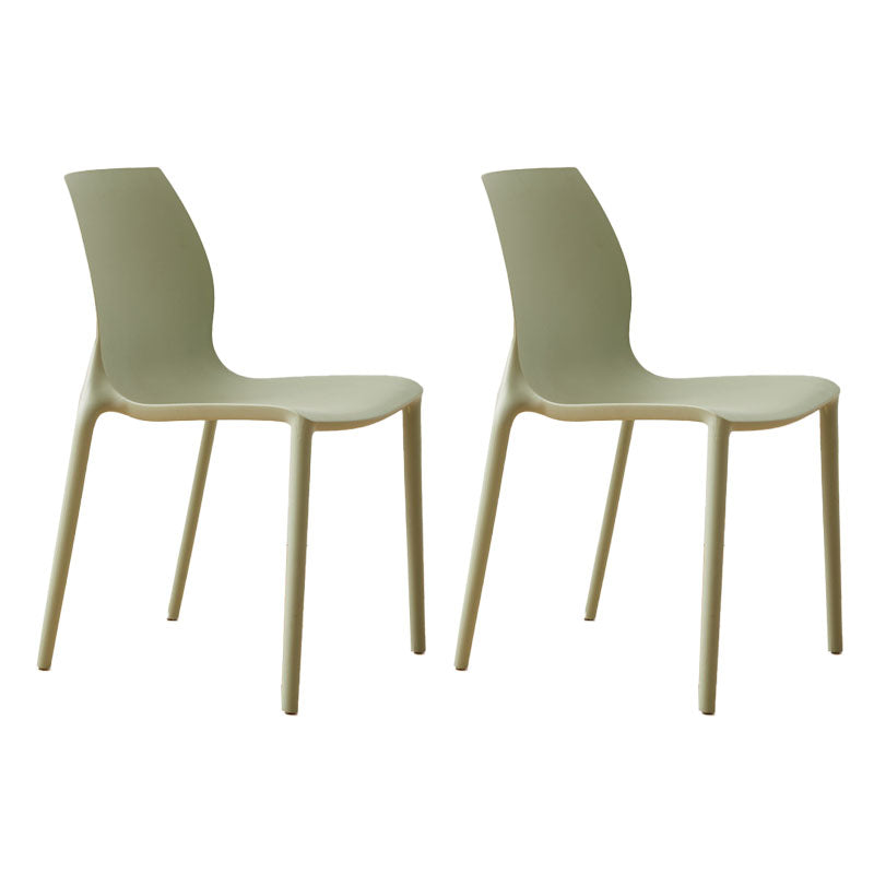 Scandinavian Plastic Kitchen Dining Room Side Chair Solid Back Chair Green Set of 2 Clearhalo ' kitchen&dining_furn' 'Dining Chairs' 'Dining Tables & Seating' 'dining_chair' 'Furniture' 'furniture_dining_chair' 'Kitchen & Dining Furniture' 'kitchen' 4491916