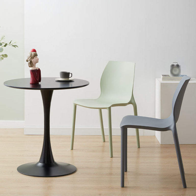 Scandinavian Plastic Kitchen Dining Room Side Chair Solid Back Chair Clearhalo ' kitchen&dining_furn' 'Dining Chairs' 'Dining Tables & Seating' 'dining_chair' 'Furniture' 'furniture_dining_chair' 'Kitchen & Dining Furniture' 'kitchen' 4491918