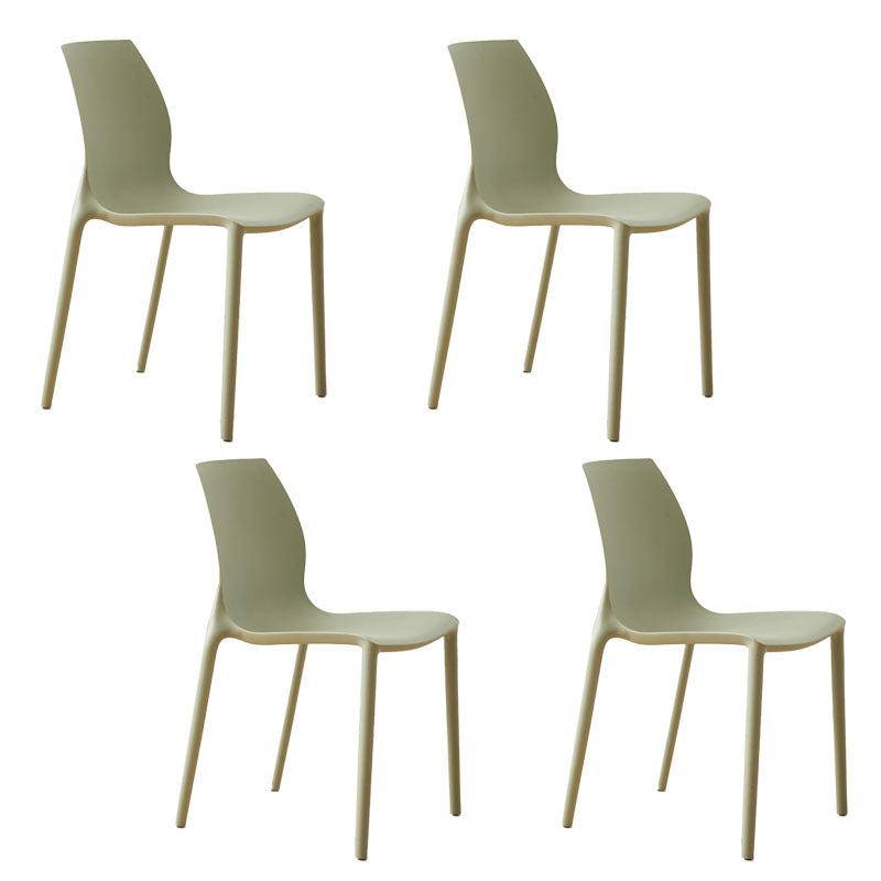 Scandinavian Plastic Kitchen Dining Room Side Chair Solid Back Chair Green Set of 4 Clearhalo ' kitchen&dining_furn' 'Dining Chairs' 'Dining Tables & Seating' 'dining_chair' 'Furniture' 'furniture_dining_chair' 'Kitchen & Dining Furniture' 'kitchen' 4491919