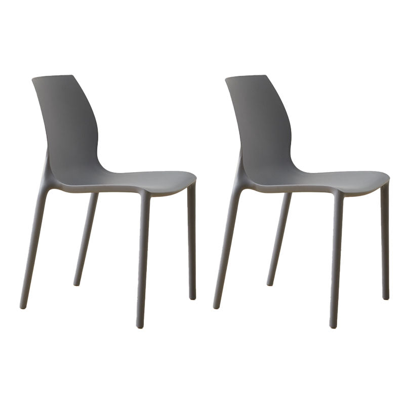 Scandinavian Plastic Kitchen Dining Room Side Chair Solid Back Chair Grey Set of 2 Clearhalo ' kitchen&dining_furn' 'Dining Chairs' 'Dining Tables & Seating' 'dining_chair' 'Furniture' 'furniture_dining_chair' 'Kitchen & Dining Furniture' 'kitchen' 4491920