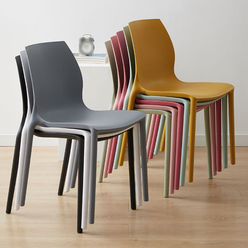 Scandinavian Plastic Kitchen Dining Room Side Chair Solid Back Chair Clearhalo ' kitchen&dining_furn' 'Dining Chairs' 'Dining Tables & Seating' 'dining_chair' 'Furniture' 'furniture_dining_chair' 'Kitchen & Dining Furniture' 'kitchen' 4491921