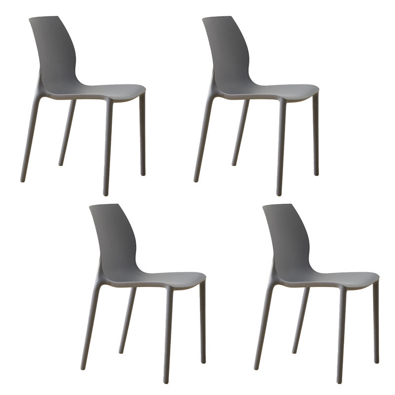 Scandinavian Plastic Kitchen Dining Room Side Chair Solid Back Chair Grey Set of 4 Clearhalo ' kitchen&dining_furn' 'Dining Chairs' 'Dining Tables & Seating' 'dining_chair' 'Furniture' 'furniture_dining_chair' 'Kitchen & Dining Furniture' 'kitchen' 4491922