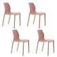 Scandinavian Plastic Kitchen Dining Room Side Chair Solid Back Chair Pink Set of 4 Clearhalo ' kitchen&dining_furn' 'Dining Chairs' 'Dining Tables & Seating' 'dining_chair' 'Furniture' 'furniture_dining_chair' 'Kitchen & Dining Furniture' 'kitchen' 4491924