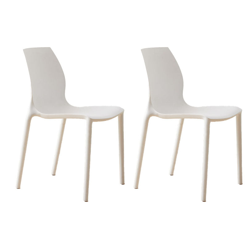 Scandinavian Plastic Kitchen Dining Room Side Chair Solid Back Chair White Set of 2 Clearhalo ' kitchen&dining_furn' 'Dining Chairs' 'Dining Tables & Seating' 'dining_chair' 'Furniture' 'furniture_dining_chair' 'Kitchen & Dining Furniture' 'kitchen' 4491925