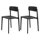 Contemporary Dining and Accent Chairs Matte Finish Plastic Open Back Side Chair Black 2 Piece Set Clearhalo ' kitchen&dining_furn' 'Dining Chairs' 'Dining Tables & Seating' 'dining_chair' 'furn' 'furn_dining_chair' 'Furniture' 'furniture_dining_chair' 'Kitchen & Dining Furniture' 'kitchen' 4491929