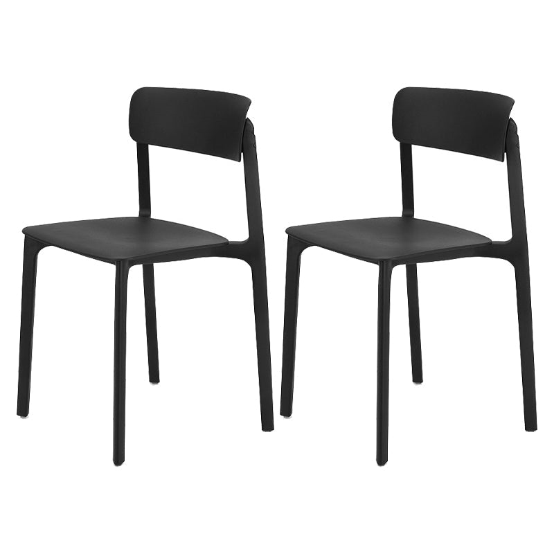 Contemporary Dining and Accent Chairs Matte Finish Plastic Open Back Side Chair Black 2 Piece Set Clearhalo ' kitchen&dining_furn' 'Dining Chairs' 'Dining Tables & Seating' 'dining_chair' 'furn' 'furn_dining_chair' 'Furniture' 'furniture_dining_chair' 'Kitchen & Dining Furniture' 'kitchen' 4491929
