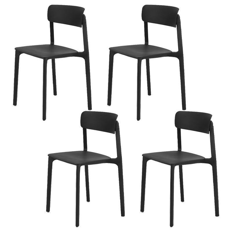 Contemporary Dining and Accent Chairs Matte Finish Plastic Open Back Side Chair Black 4 Piece Set Clearhalo ' kitchen&dining_furn' 'Dining Chairs' 'Dining Tables & Seating' 'dining_chair' 'furn' 'furn_dining_chair' 'Furniture' 'furniture_dining_chair' 'Kitchen & Dining Furniture' 'kitchen' 4491930