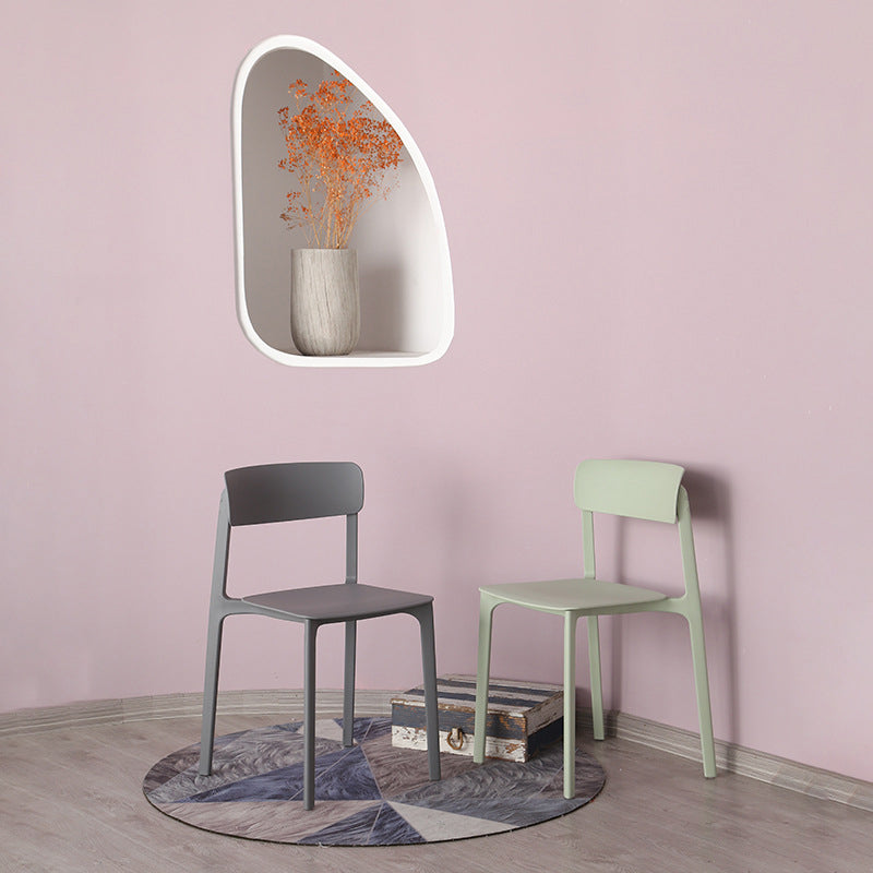 Contemporary Dining and Accent Chairs Matte Finish Plastic Open Back Side Chair Clearhalo ' kitchen&dining_furn' 'Dining Chairs' 'Dining Tables & Seating' 'dining_chair' 'furn' 'furn_dining_chair' 'Furniture' 'furniture_dining_chair' 'Kitchen & Dining Furniture' 'kitchen' 4491933