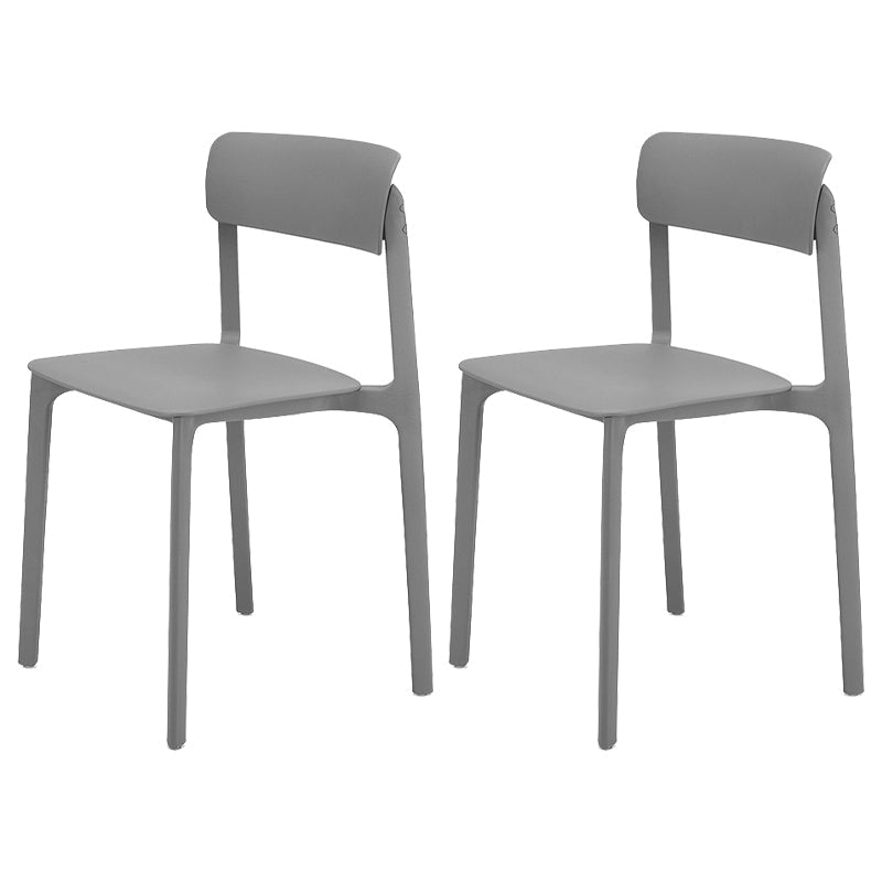 Contemporary Dining and Accent Chairs Matte Finish Plastic Open Back Side Chair Grey 2 Piece Set Clearhalo ' kitchen&dining_furn' 'Dining Chairs' 'Dining Tables & Seating' 'dining_chair' 'furn' 'furn_dining_chair' 'Furniture' 'furniture_dining_chair' 'Kitchen & Dining Furniture' 'kitchen' 4491935