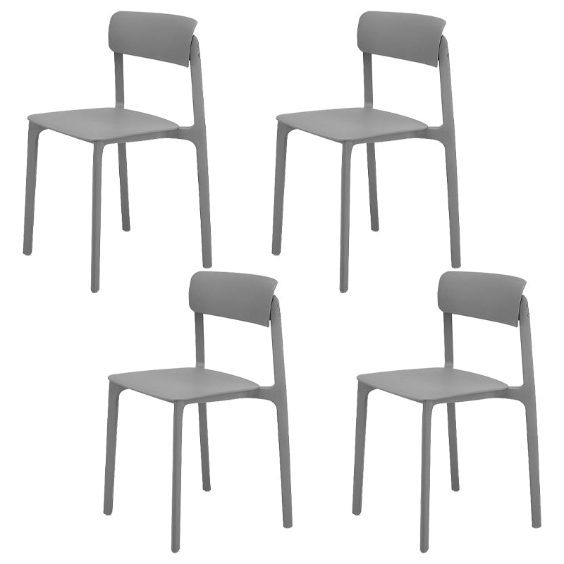 Contemporary Dining and Accent Chairs Matte Finish Plastic Open Back Side Chair Grey 4 Piece Set Clearhalo ' kitchen&dining_furn' 'Dining Chairs' 'Dining Tables & Seating' 'dining_chair' 'furn' 'furn_dining_chair' 'Furniture' 'furniture_dining_chair' 'Kitchen & Dining Furniture' 'kitchen' 4491936