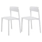 Contemporary Dining and Accent Chairs Matte Finish Plastic Open Back Side Chair White 2 Piece Set Clearhalo ' kitchen&dining_furn' 'Dining Chairs' 'Dining Tables & Seating' 'dining_chair' 'furn' 'furn_dining_chair' 'Furniture' 'furniture_dining_chair' 'Kitchen & Dining Furniture' 'kitchen' 4491940