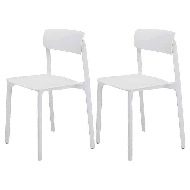 Contemporary Dining and Accent Chairs Matte Finish Plastic Open Back Side Chair White 2 Piece Set Clearhalo ' kitchen&dining_furn' 'Dining Chairs' 'Dining Tables & Seating' 'dining_chair' 'furn' 'furn_dining_chair' 'Furniture' 'furniture_dining_chair' 'Kitchen & Dining Furniture' 'kitchen' 4491940