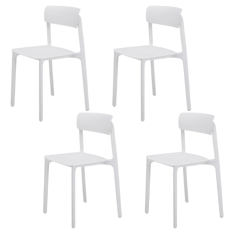 Contemporary Dining and Accent Chairs Matte Finish Plastic Open Back Side Chair White 4 Piece Set Clearhalo ' kitchen&dining_furn' 'Dining Chairs' 'Dining Tables & Seating' 'dining_chair' 'furn' 'furn_dining_chair' 'Furniture' 'furniture_dining_chair' 'Kitchen & Dining Furniture' 'kitchen' 4491943
