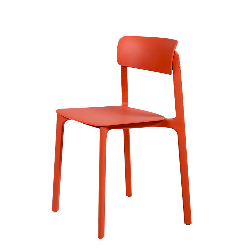 Contemporary Dining and Accent Chairs Matte Finish Plastic Open Back Side Chair Red 1 Piece Clearhalo ' kitchen&dining_furn' 'Dining Chairs' 'Dining Tables & Seating' 'dining_chair' 'furn' 'furn_dining_chair' 'Furniture' 'furniture_dining_chair' 'Kitchen & Dining Furniture' 'kitchen' 4491945