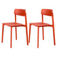 Contemporary Dining and Accent Chairs Matte Finish Plastic Open Back Side Chair Red 2 Piece Set Clearhalo ' kitchen&dining_furn' 'Dining Chairs' 'Dining Tables & Seating' 'dining_chair' 'furn' 'furn_dining_chair' 'Furniture' 'furniture_dining_chair' 'Kitchen & Dining Furniture' 'kitchen' 4491947
