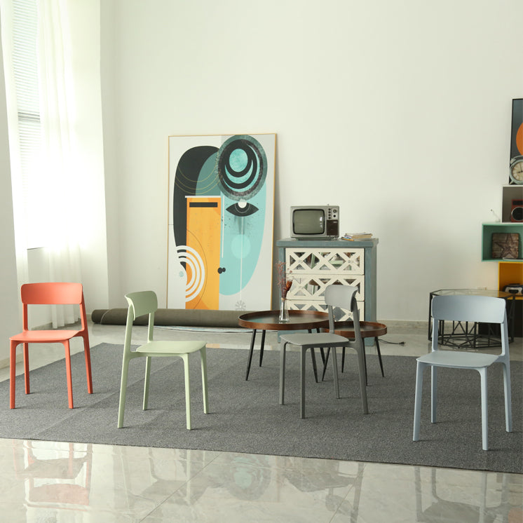 Contemporary Dining and Accent Chairs Matte Finish Plastic Open Back Side Chair Clearhalo ' kitchen&dining_furn' 'Dining Chairs' 'Dining Tables & Seating' 'dining_chair' 'furn' 'furn_dining_chair' 'Furniture' 'furniture_dining_chair' 'Kitchen & Dining Furniture' 'kitchen' 4491952