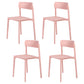 Contemporary Dining and Accent Chairs Matte Finish Plastic Open Back Side Chair Pink 4 Piece Set Clearhalo ' kitchen&dining_furn' 'Dining Chairs' 'Dining Tables & Seating' 'dining_chair' 'furn' 'furn_dining_chair' 'Furniture' 'furniture_dining_chair' 'Kitchen & Dining Furniture' 'kitchen' 4491954