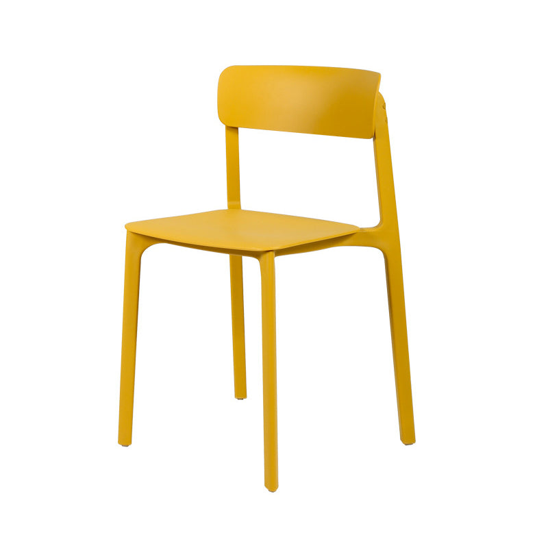 Contemporary Dining and Accent Chairs Matte Finish Plastic Open Back Side Chair Yellow 1 Piece Clearhalo ' kitchen&dining_furn' 'Dining Chairs' 'Dining Tables & Seating' 'dining_chair' 'furn' 'furn_dining_chair' 'Furniture' 'furniture_dining_chair' 'Kitchen & Dining Furniture' 'kitchen' 4491955