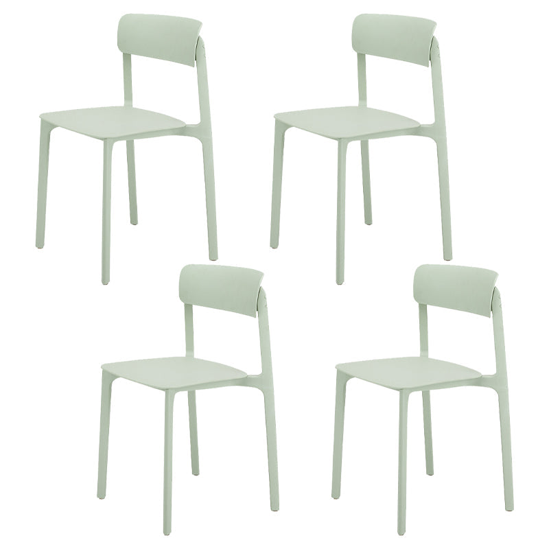 Contemporary Dining and Accent Chairs Matte Finish Plastic Open Back Side Chair Green 4 Piece Set Clearhalo ' kitchen&dining_furn' 'Dining Chairs' 'Dining Tables & Seating' 'dining_chair' 'furn' 'furn_dining_chair' 'Furniture' 'furniture_dining_chair' 'Kitchen & Dining Furniture' 'kitchen' 4491960