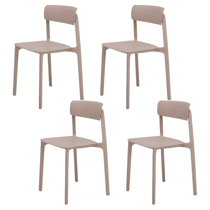 Contemporary Dining and Accent Chairs Matte Finish Plastic Open Back Side Chair Khaki 4 Piece Set Clearhalo ' kitchen&dining_furn' 'Dining Chairs' 'Dining Tables & Seating' 'dining_chair' 'furn' 'furn_dining_chair' 'Furniture' 'furniture_dining_chair' 'Kitchen & Dining Furniture' 'kitchen' 4491963