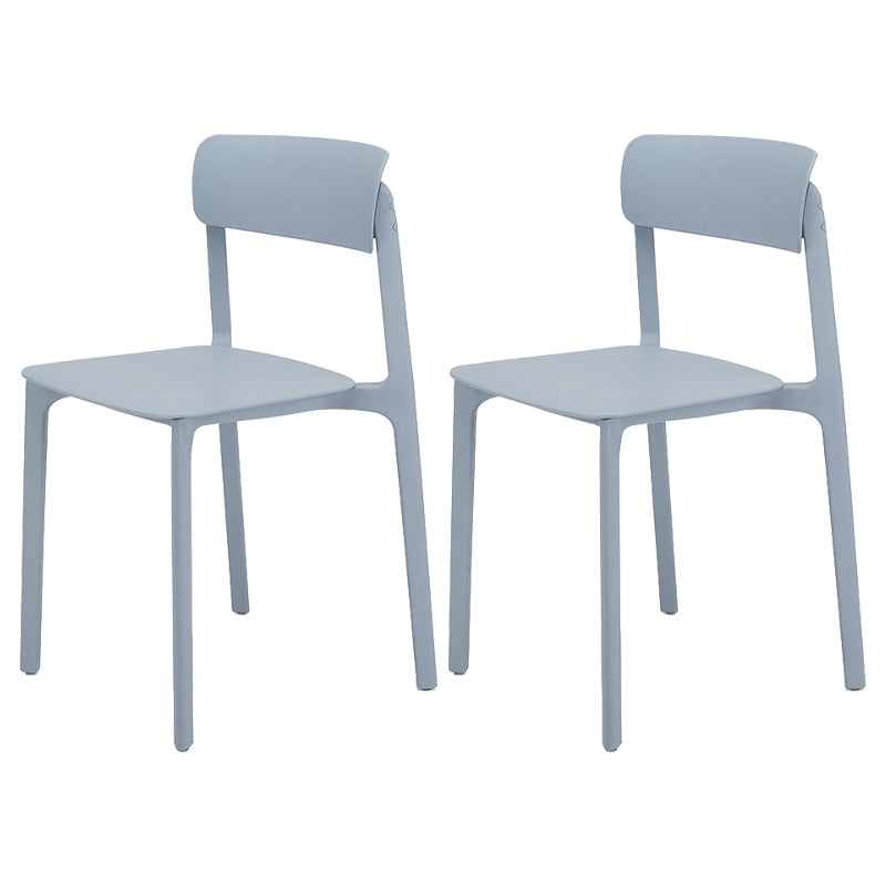 Contemporary Dining and Accent Chairs Matte Finish Plastic Open Back Side Chair Gray Blue 2 Piece Set Clearhalo ' kitchen&dining_furn' 'Dining Chairs' 'Dining Tables & Seating' 'dining_chair' 'furn' 'furn_dining_chair' 'Furniture' 'furniture_dining_chair' 'Kitchen & Dining Furniture' 'kitchen' 4491965