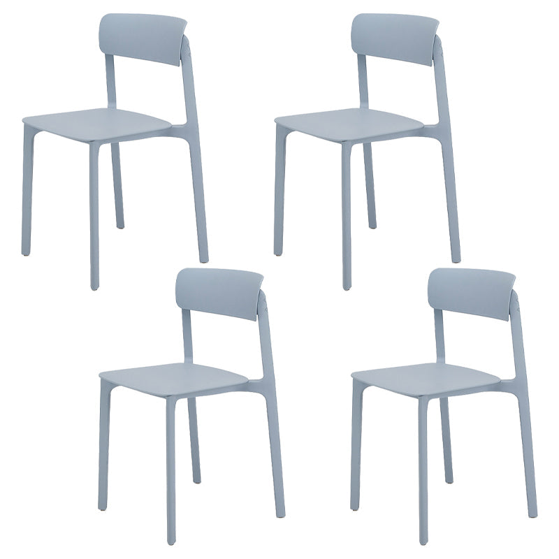 Contemporary Dining and Accent Chairs Matte Finish Plastic Open Back Side Chair Gray Blue 4 Piece Set Clearhalo ' kitchen&dining_furn' 'Dining Chairs' 'Dining Tables & Seating' 'dining_chair' 'furn' 'furn_dining_chair' 'Furniture' 'furniture_dining_chair' 'Kitchen & Dining Furniture' 'kitchen' 4491966